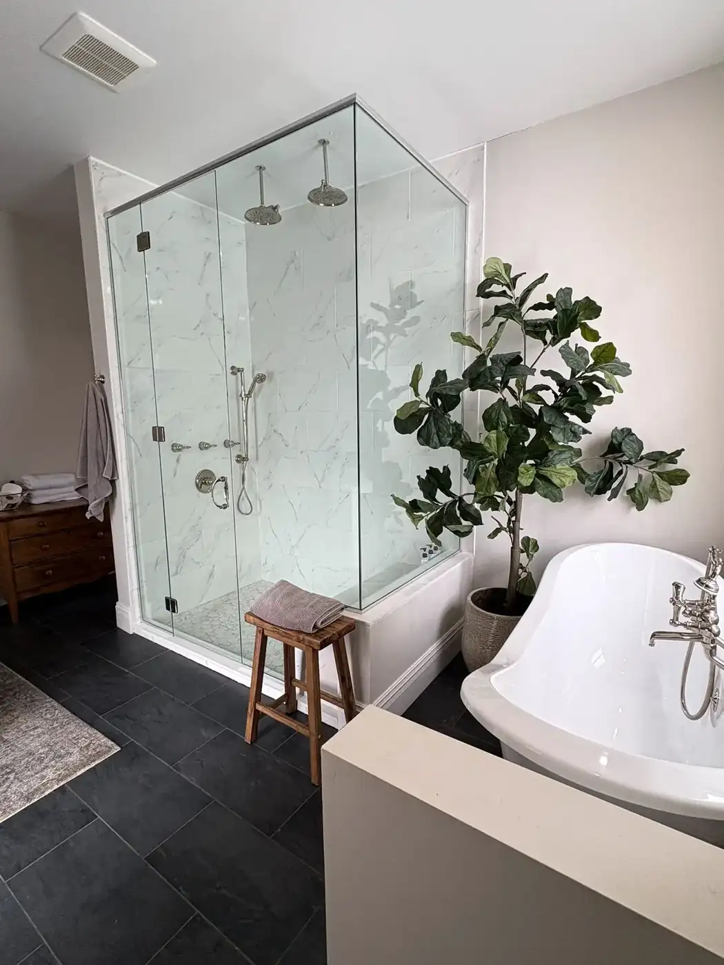 Clawfoot soaker tub in the main-floor ensuite