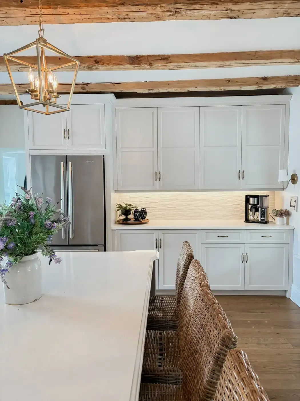 Kitchen with original beams